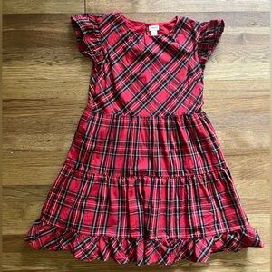 J.‎ Crew Tartan Plaid Ruffle Sleeve Girl’s Sz 12 Cotton  Dress Holiday Party